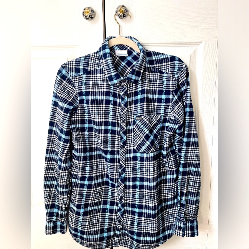 Women’s Columbia Sportswear Plaid Navy Blue Flannel